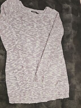 Daisy Fuentes Lavender Marled Scoop Neck Sweater